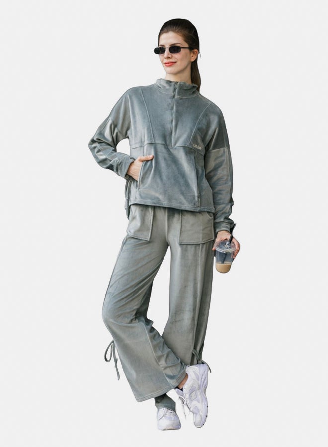 Familia Homewear Sage Green Velvet Pajama Set - Image 1